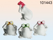 Ceramic Frog with Binoculars