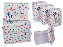 Set of 3 Happy Birthday polka dot boxes