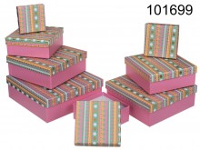 A set of 8 boxes - pink, gold decor