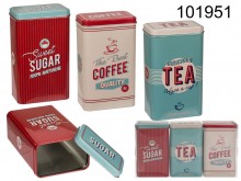 A set of coffee, tea and sugar cans - retro