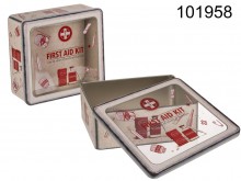 First Aid Kit square metal can
