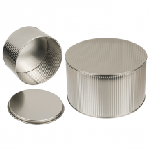 Metal 3D silver can - height 10 cm x diameter 17 ...