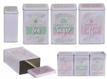 A set of coffee, tea and sugar cans - mint-rose