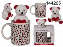 A mug of Sesame with a teddy bear