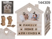 Family photo frame with clips and inscriptions