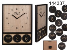 Wooden clock with a calendar
