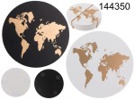 Podkładki drewniane pod kubki wzór mapa świata (4 sztuki)
