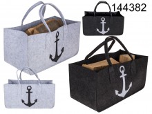 Wood bag with an anchor