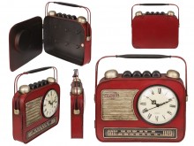 Metal key box with clock - radio