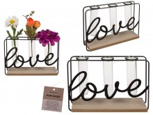 Metal plant stand with 3 dishes - Love
