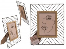 Metal photo frame with a wooden one for a 13 x 18 ...