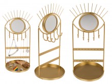 Metalowy stojak na biżuterię z lusterkiem - Oko