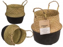 Seagrass basket beige - black