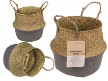 Seagrass basket beige - gray