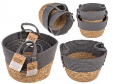 Seagrass baskets 2 pieces - beige - gray