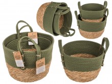 Seagrass baskets 2 pieces - beige - olive