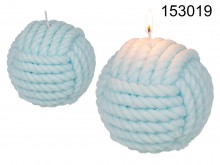 Wool ball candle blue