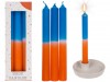 Zestaw 3 świec stołowych  - pomarańczowy/niebieski