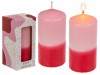 Цилиндрическая свеча - розовая/красная