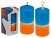 Цилиндрическая свеча -синий / оранжевый