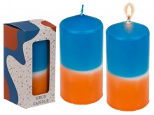 Pilar candle - blue / orange
