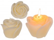 Candle candle cream rose - 10 cm