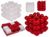 Свеча-куб из пузырьковых сердечек - красная или белая