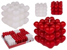 Candle cube made of bubble hearts - red or white