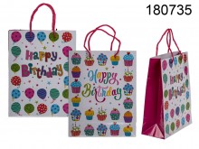 Birthday gift bag with - 18 x 8 x 23 cm
