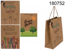 Craft gift bag slogans 18 x 8 x 23 cm mix