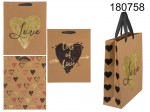 Craft gift bag LOVE 26 x 10 x 32 cm, mix