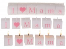 Candles inscription - I love Mama