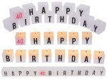 Świeczki napis - Happy Birthday 40