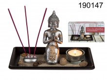 Buddha Decoration Set + Tealight Holder + Incense