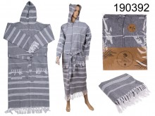 Hammam after-bath robe, gray size M