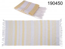 Turkish Hammam towel, white and yellow 80x170 cm