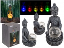 Buddha figurine with LED color changing ball