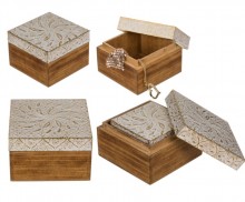 Wooden boxes 2 pieces - gold