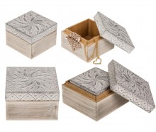 Wooden boxes 2 pieces - silver