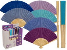 Bamboo fan in berry colors