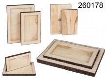 Wooden trays / coasters with bark