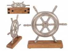 Decoration on a wooden base - steering wheel