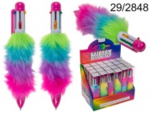Rainbow plush pen with 6 refills