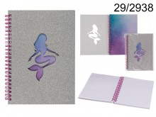 Glittery A5 Mermaid Theme Spiral Notepad