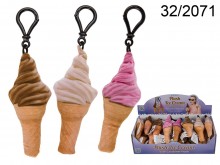 Plush Ice Cream Cone Keychain