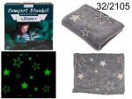A blanket with stars glowing in the dark