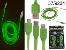 USB cable for iPhone, C or Micro glowing in the ...
