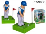 Golfer figurine with a solar battery