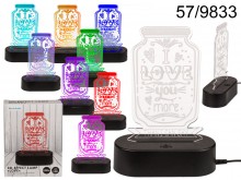 I love you more LED lamp - changing colors