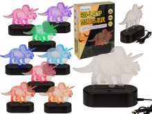 Dinosaur-Triceratops LED lámpa, mely színeket ...